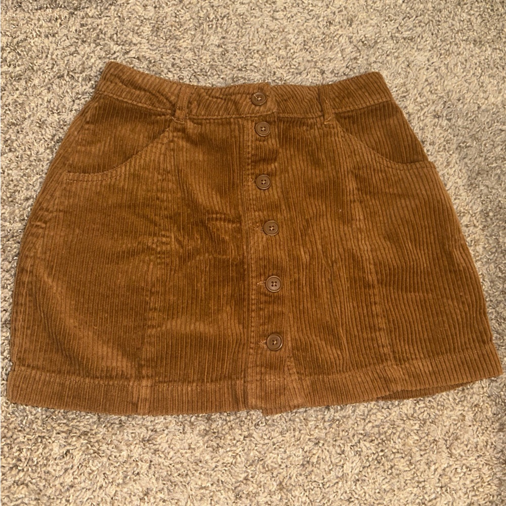 Forever 21 Tan Corduroy Mini Skirt